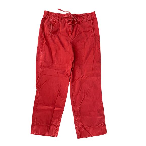 Ladies Orvis Brick Red Midweight Pants Drawstring Waist Size 12 Elastic - Picture 1 of 3